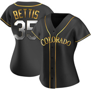 Chad Bettis Women's Colorado Rockies Alternate Jersey - Black Golden Replica